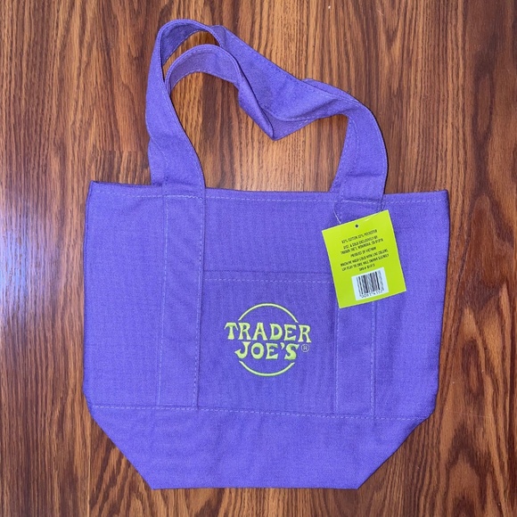 NWT Trader Joe’s Limited Edition Trick or Treat Mini Canvas Tote Bag - Purple - Picture 6 of 6